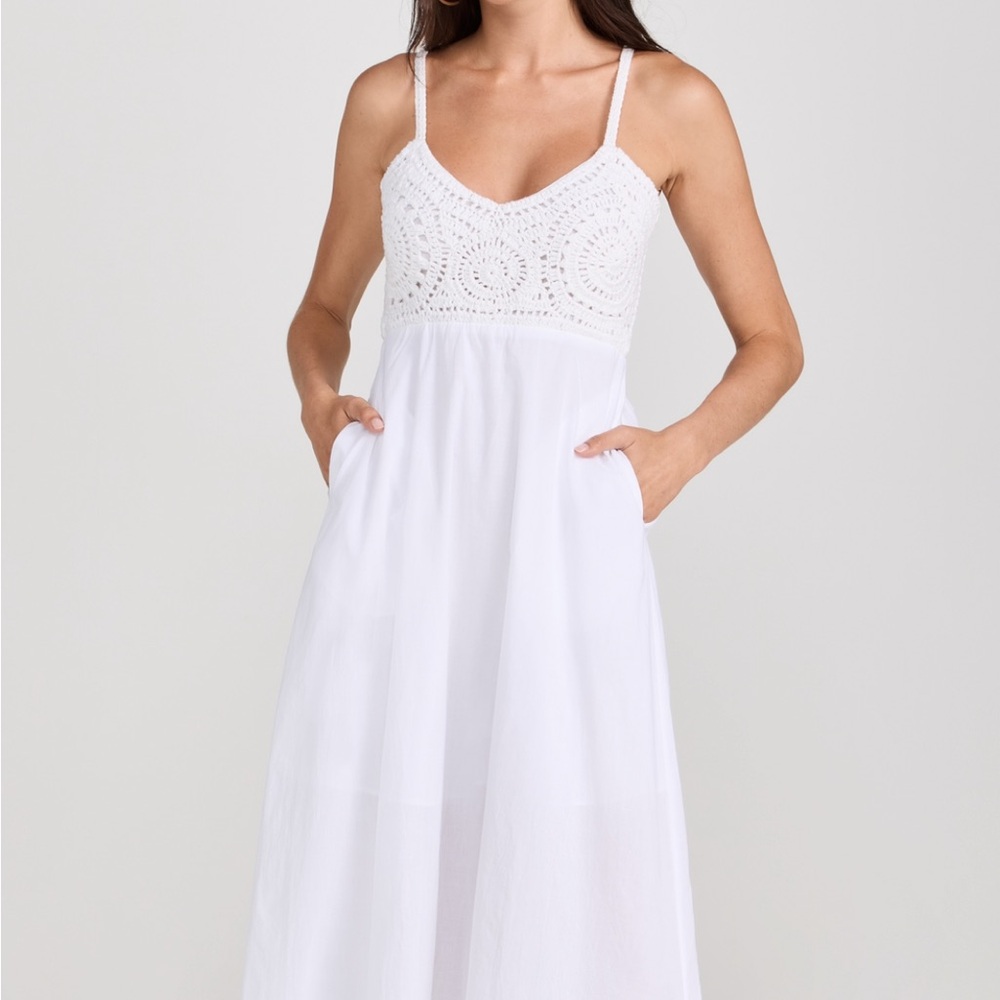 Playa Lucilia White Crochet Maxi Dress